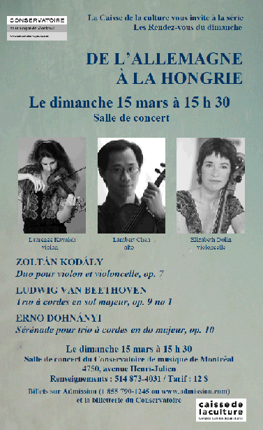 Concert de Musique de Chambre - 15 mars 2015
